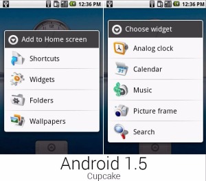 Android 1.5 widgets